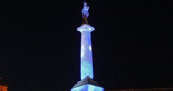 Kalemegdan’s Pobednik lit up in EU colours